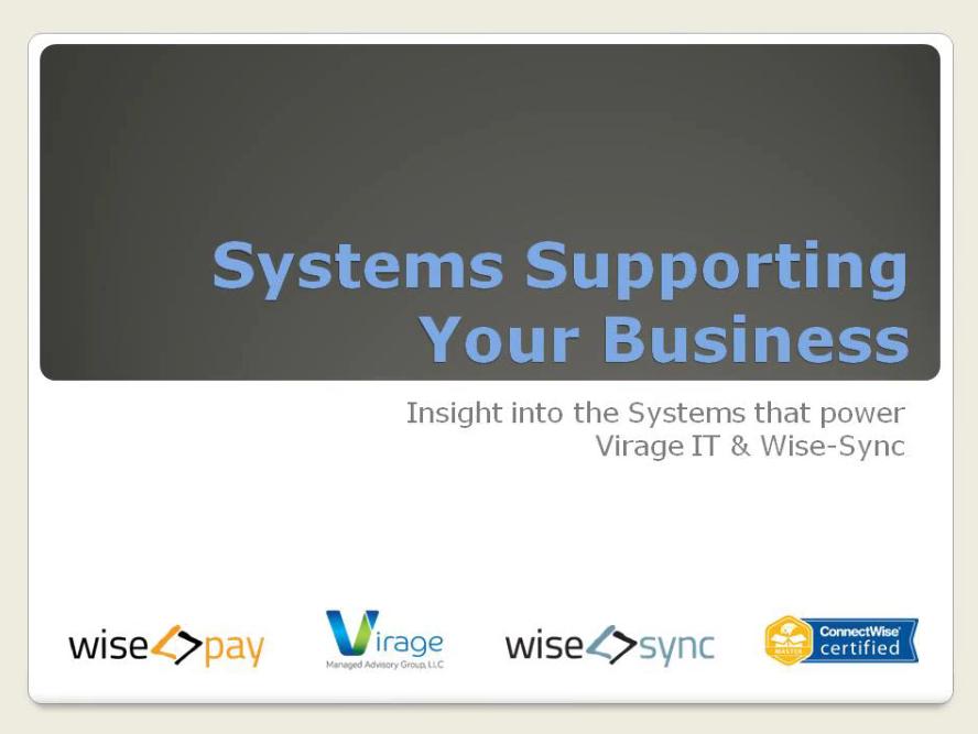 Wise-Sync Learning: Workshop 6 - Systems Supporting your Business