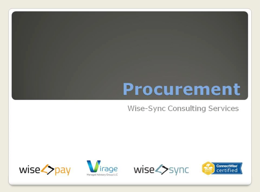 Wise-Sync Learning: Workshop 7 - Procurement