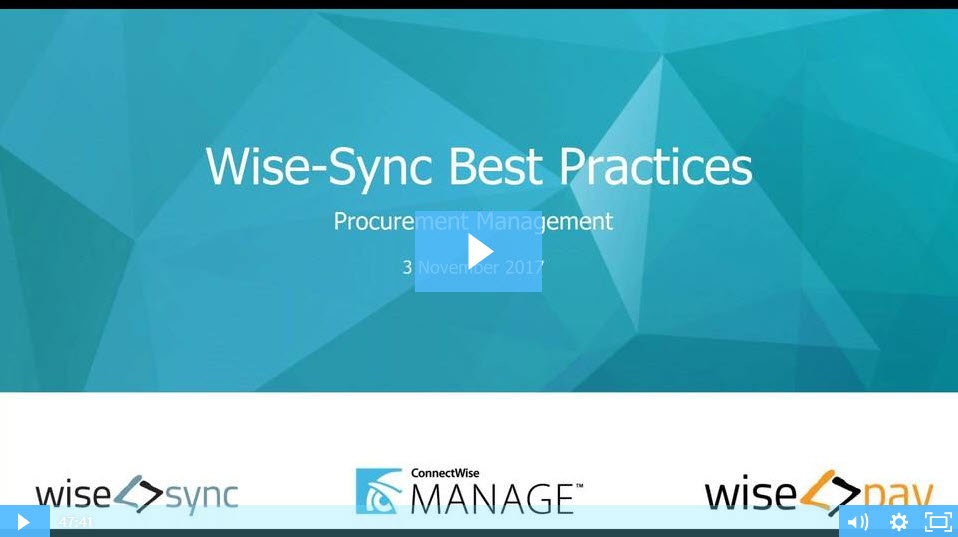 Wise-Sync Best Practices Webinar - Procurement Management 3 Nov 2017 - Recap