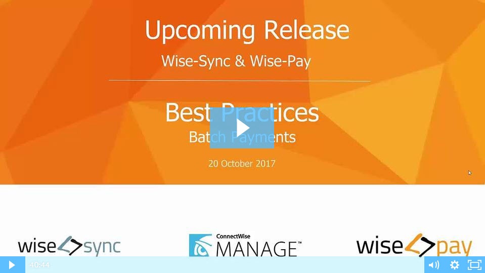 Wise-Pay Best Practices on Batch Payments & Release Webinar 20 Oct 2017 - Recap